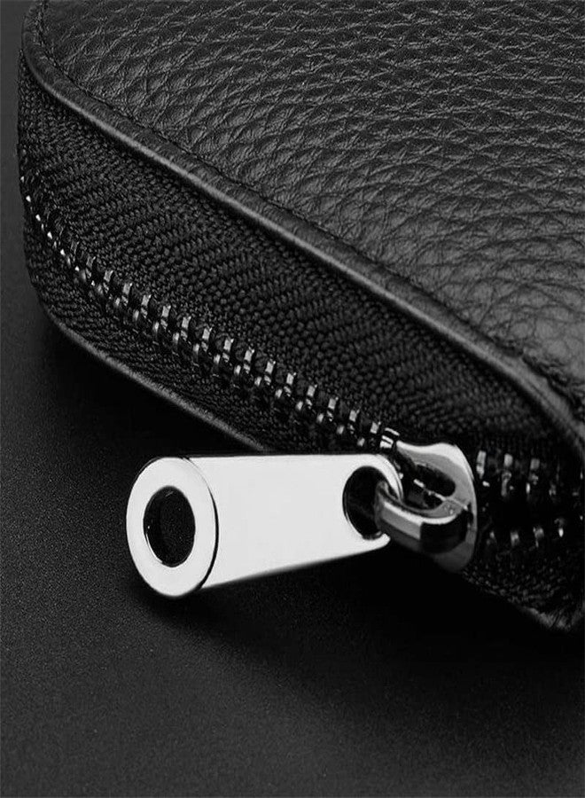 Brajin Blocking Black Genuine Leather Wallet for Men with ATM Card & Coin Zipper | Bi-Fold Wallet | Men's Wallet Purse - Image 5